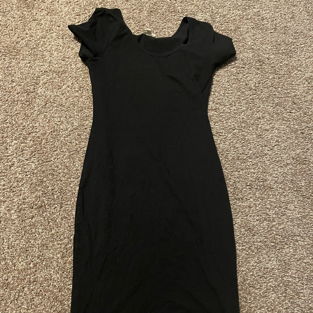 Tight cotton black dress